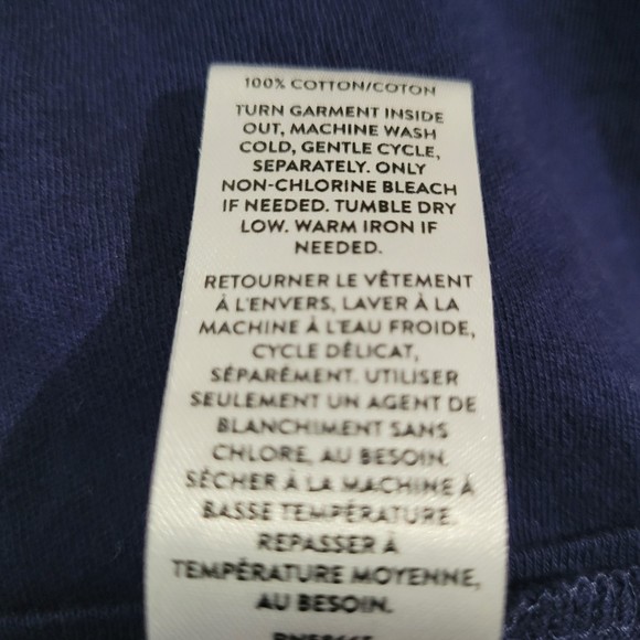 Nordstrom Girls Kids Blue Twist Front Crop T-Shirt Patch Pocket Pullover Large - Picture 6 of 6